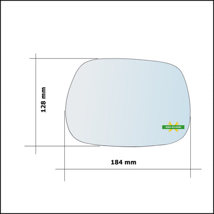 Vetro Specchio Retrovisore Lato Dx-Passeggero Per Toyota Rav 4 II (A2) dal 2000-2005 BIBA-RICAMBI