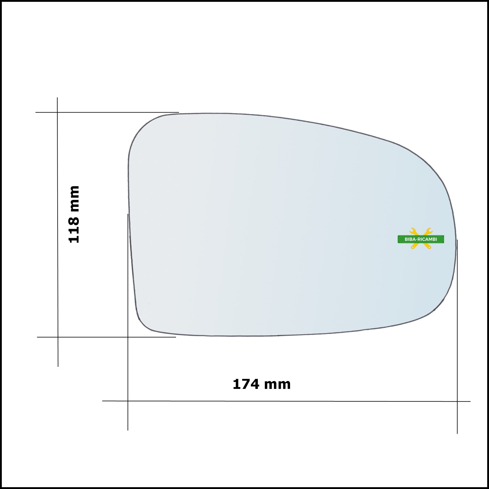 Vetro Specchio Retrovisore Lato Dx-Passeggero Per Toyota Prius III (W3) solo dal 2008-2011 BIBA-RICAMBI