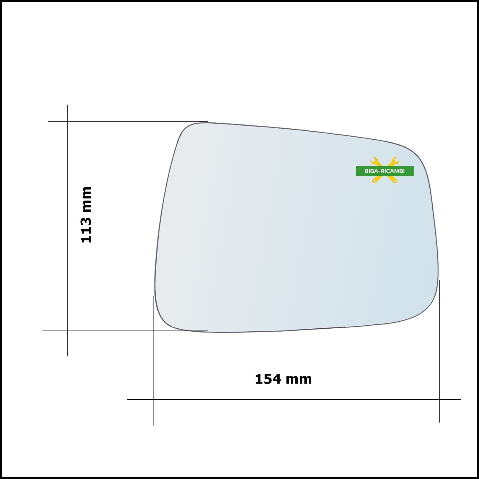 Vetro Specchio Retrovisore Asferico Lato Sx-Guidatore Per Honda Jazz II (GD) solo dal 2006-2008 BIBA-RICAMBI