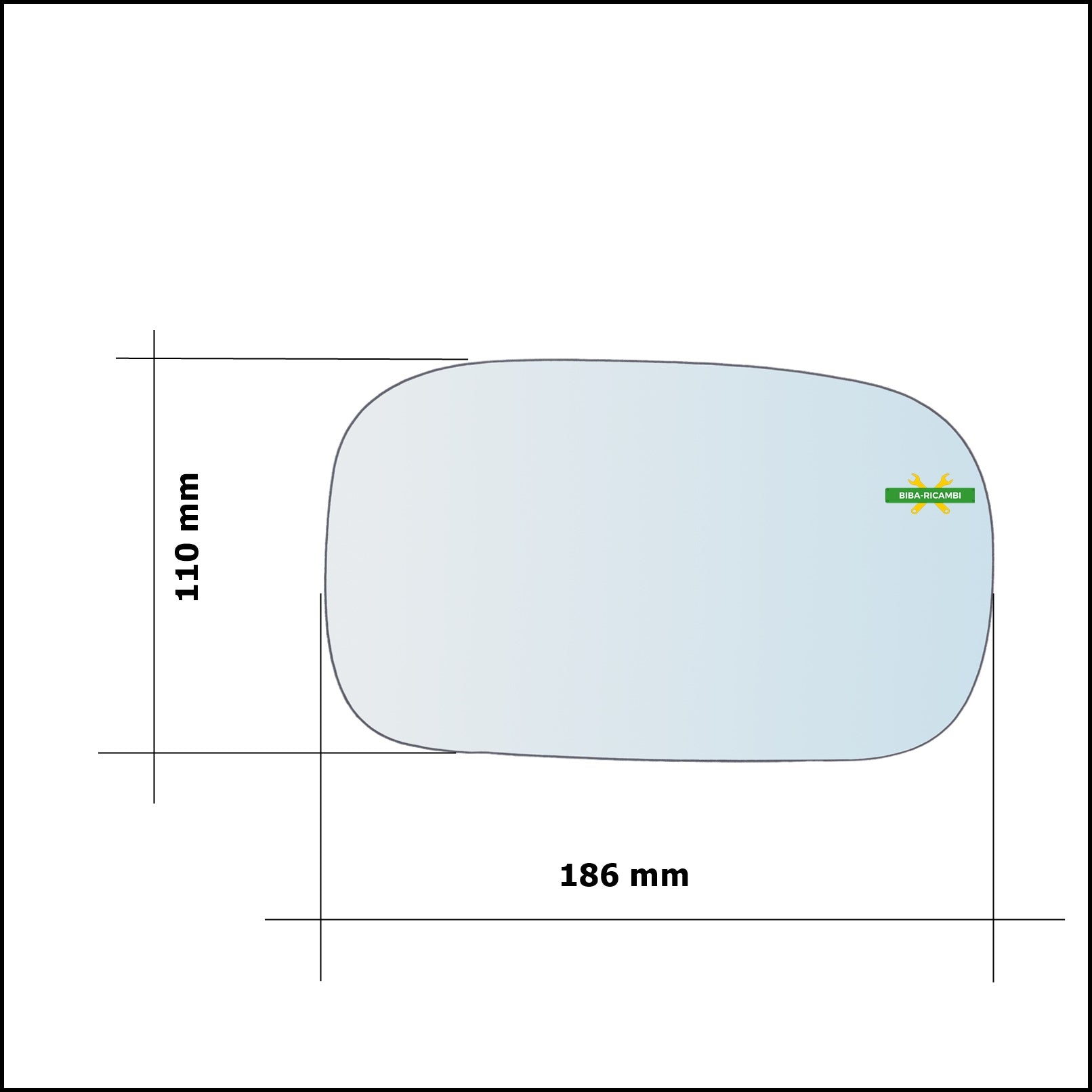 Vetro Specchio Retrovisore Asferico Lato Dx-Passeggero Per Kia Sportage II (JE) dal 2004> BIBA-RICAMBI