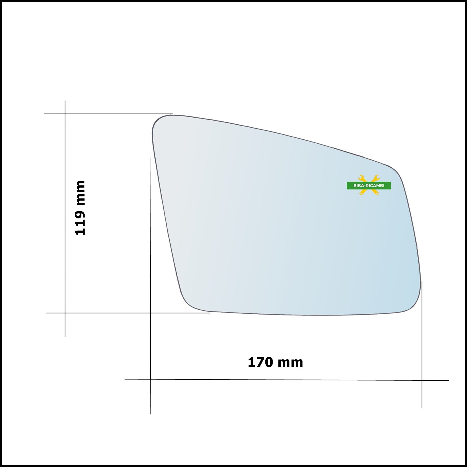 Vetro Specchio Retrovisore Asferico Lato Sx-Guidatore Per Mercedes Classe A (W176) dal 2012&gt; BIBA-RICAMBI
