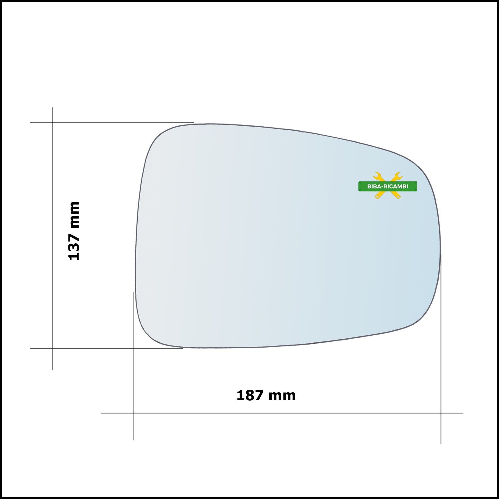 Vetro Specchio Retrovisore Asferico Lato Dx-Passeggero Per Citroen C8 Restyling solo dal 2008> BIBA-RICAMBI