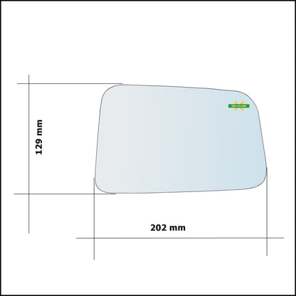 Vetro Specchio Retrovisore Lato Dx-Passeggero Per Ford Edge dal 2009-2012 BIBA-RICAMBI