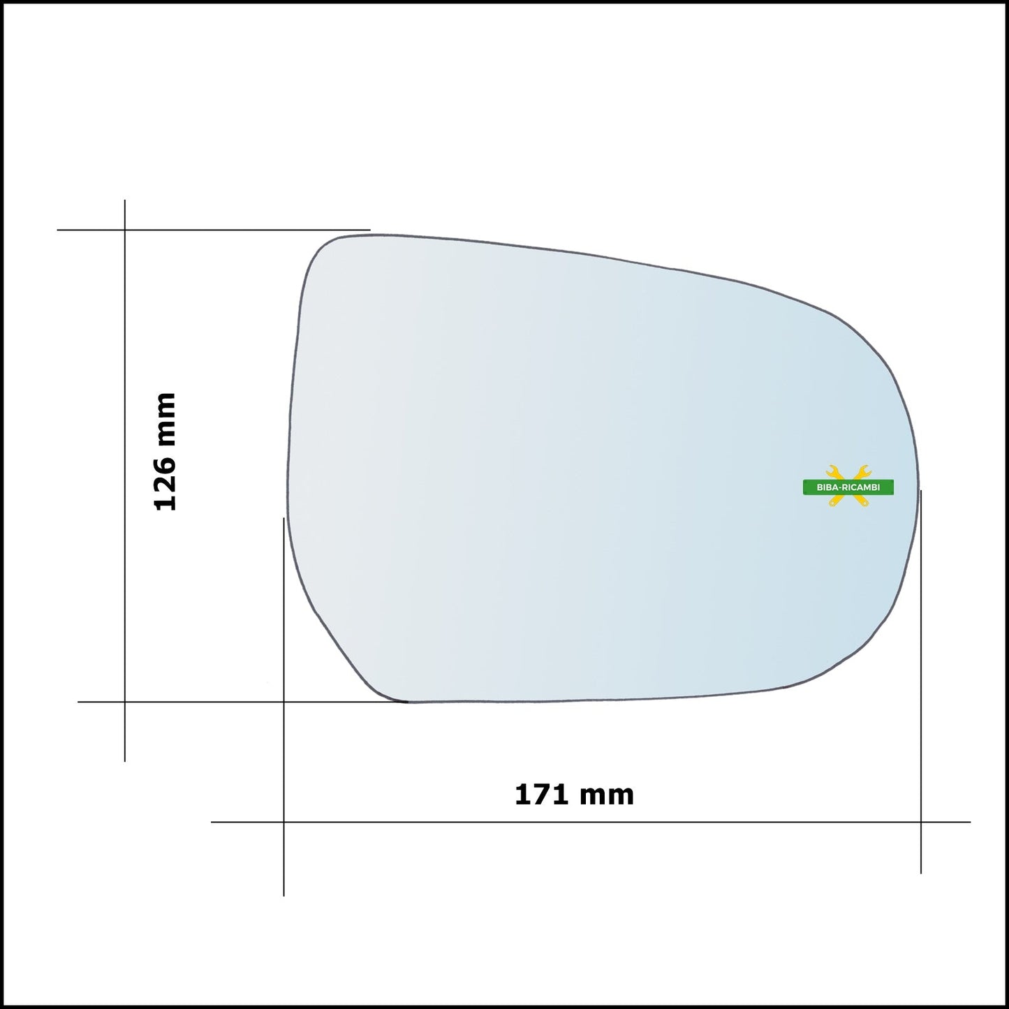 Vetro Specchio Retrovisore Lato Dx-Passeggero Per Ford Maverick dal 2001&gt; BIBA-RICAMBI