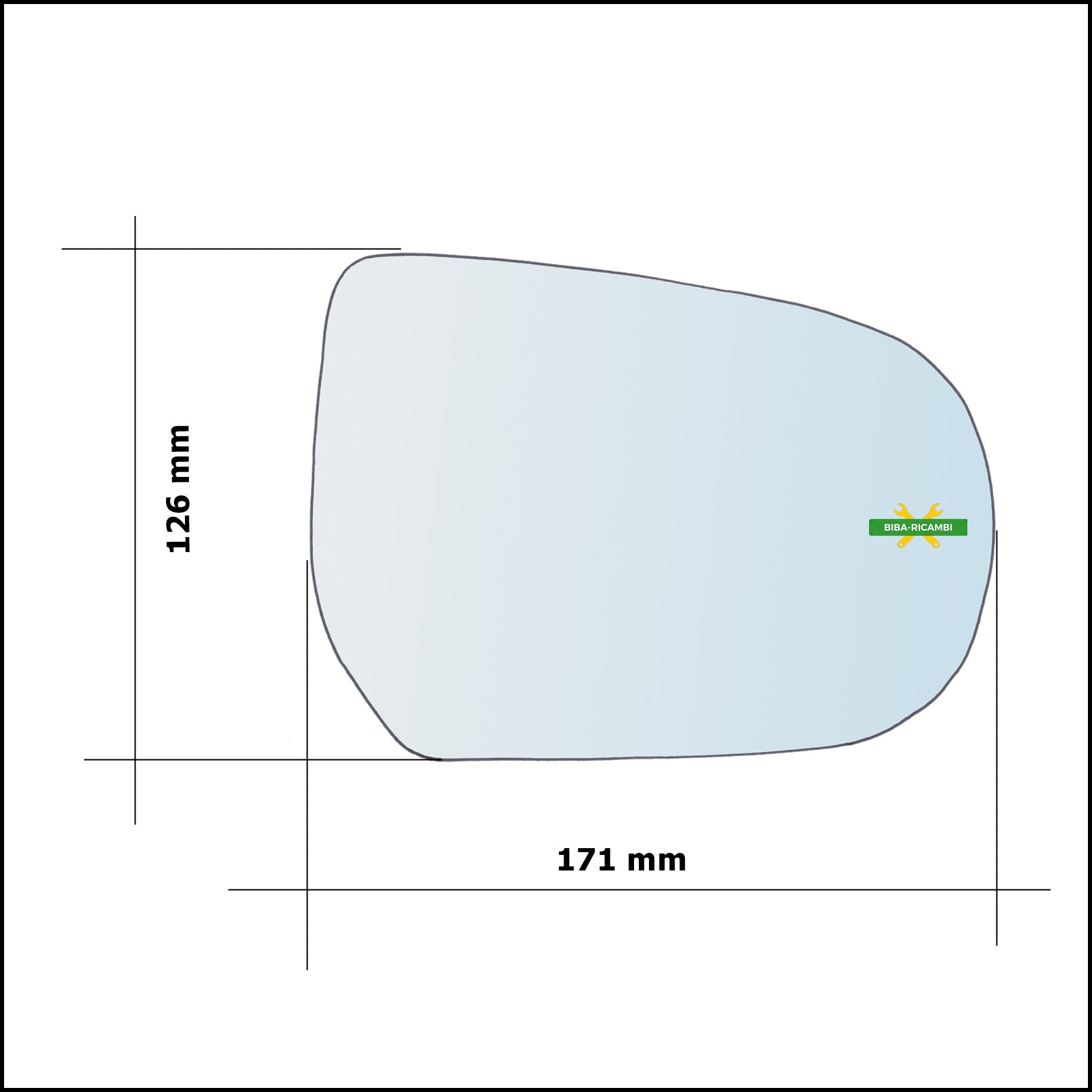 Vetro Specchio Retrovisore Lato Dx-Passeggero Per Ford Maverick dal 2001&gt; BIBA-RICAMBI