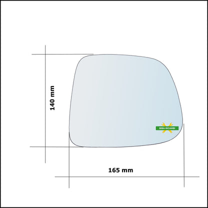 Vetro Specchio Retrovisore Lato Dx-Passeggero Per Chevrolet Orlando (J309) dal 2010&gt; BIBA-RICAMBI