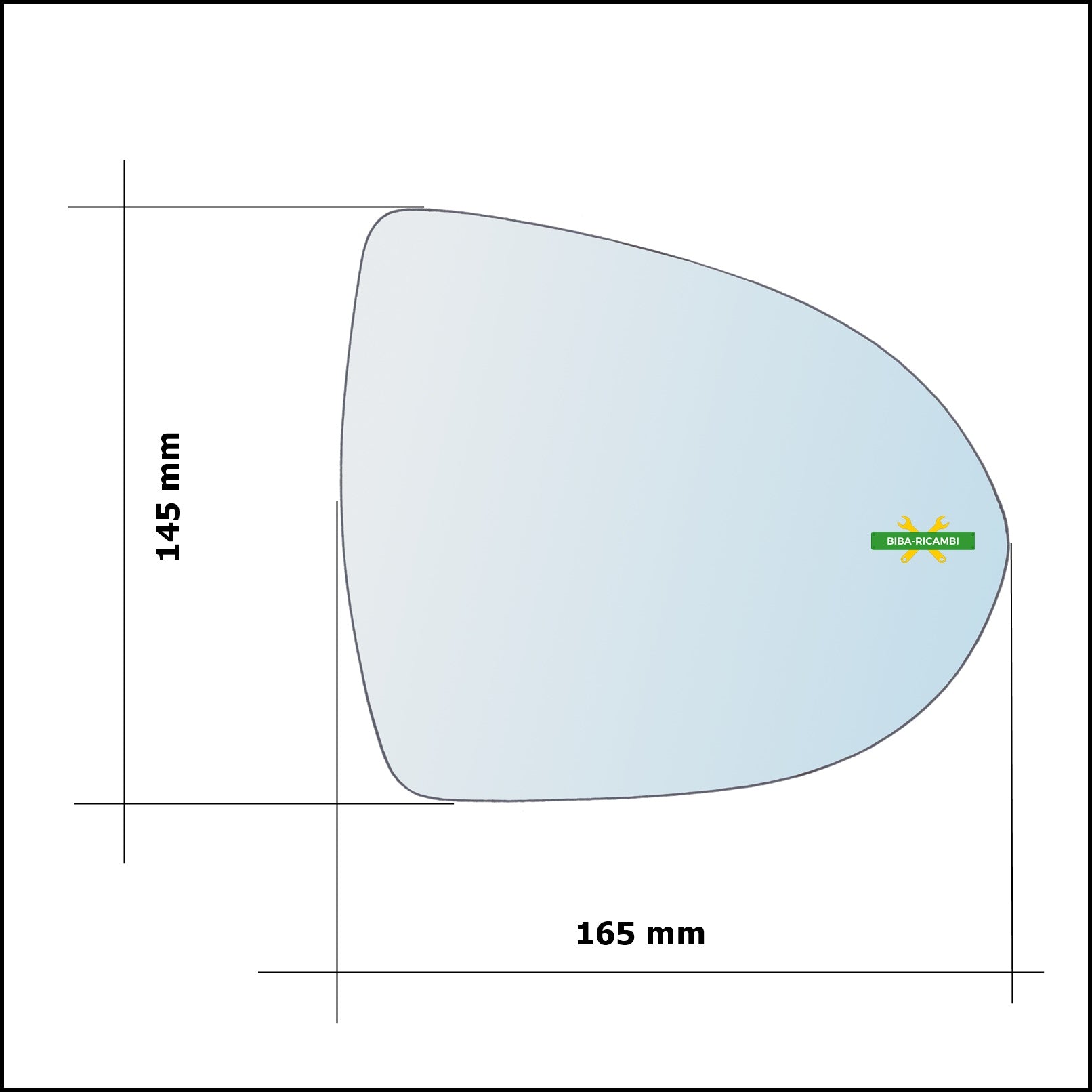 Vetro Specchio Retrovisore Asferico Lato Dx-Passeggero Per Kia Sportage III (SL) dal 2009-2015 BIBA-RICAMBI
