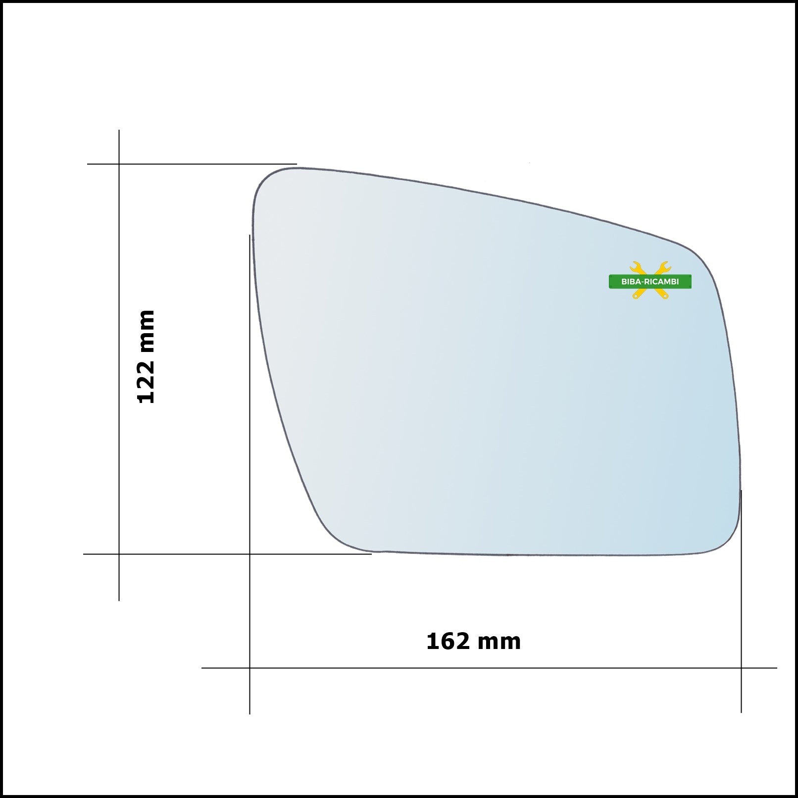 Vetro Specchio Retrovisore Lato Sx-Guidatore Per Kia Soul I (AM) dal 2009-2014 BIBA-RICAMBI