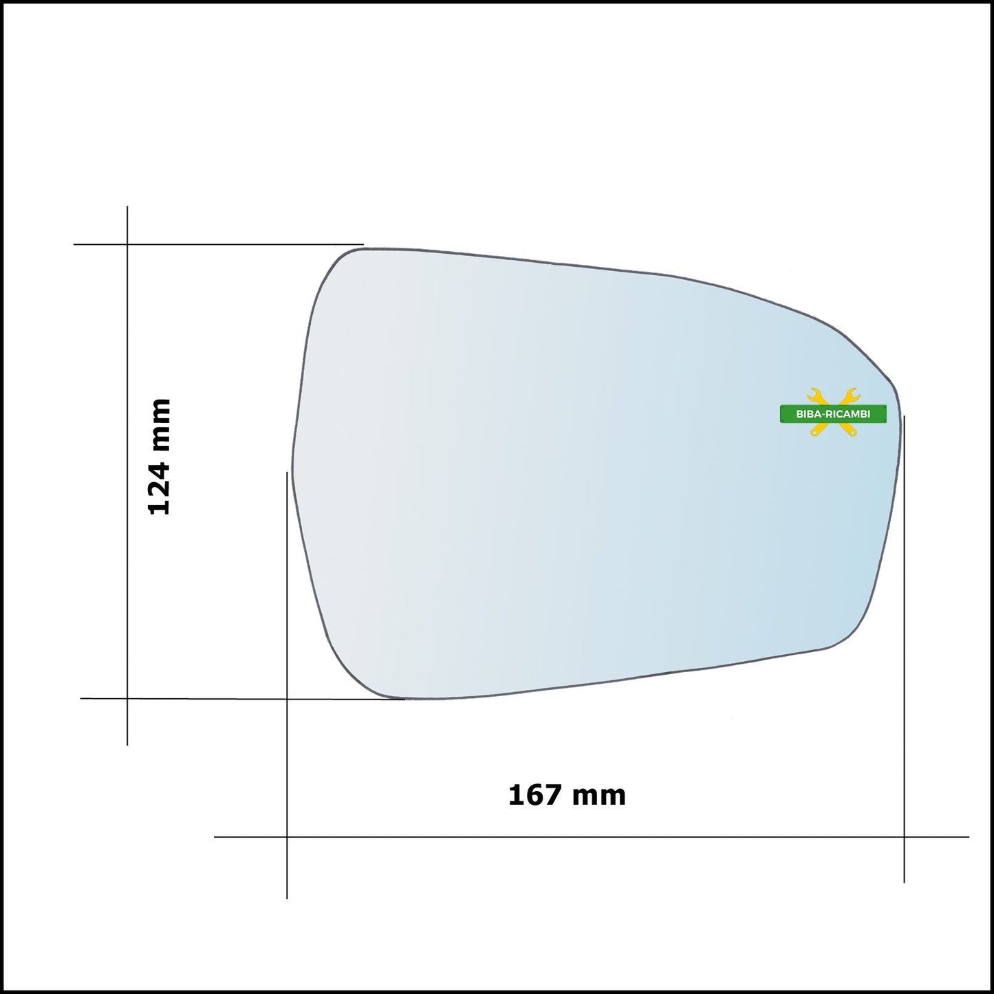 Vetro Specchio Retrovisore Lato Dx-Passeggero Per Ford Mondeo V dal 2012&gt; BIBA-RICAMBI