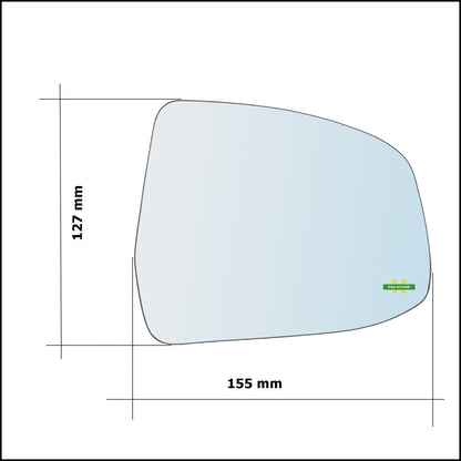 Vetro Specchio Retrovisore Lato Dx-Passeggero Per Ford Mondeo IV (BA7) dal 2007-2013 BIBA-RICAMBI