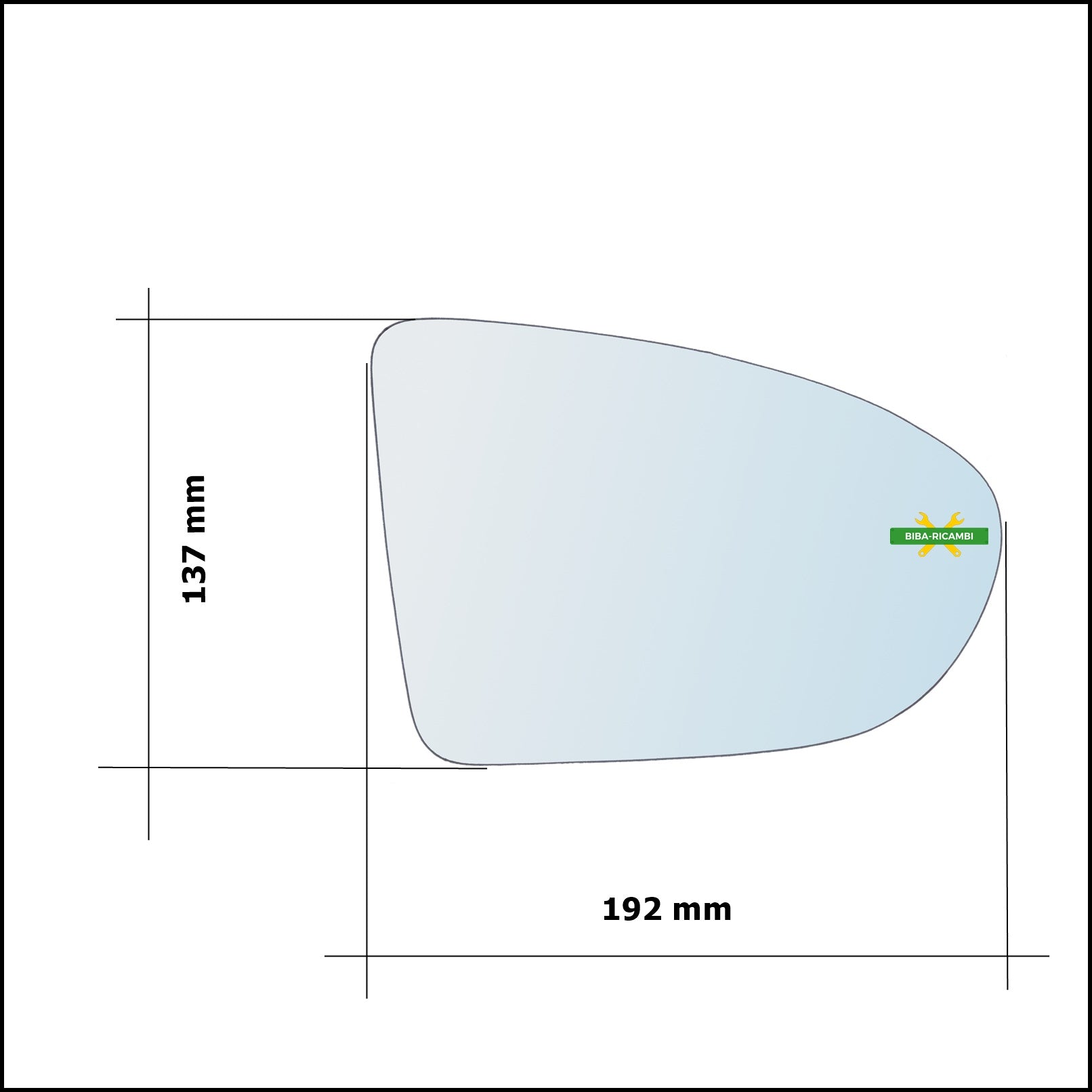 Vetro Specchio Retrovisore Asferico Lato Dx-Passeggero Per Nissan Qashqai +2 I (J10) dal 2006-2014 BIBA-RICAMBI