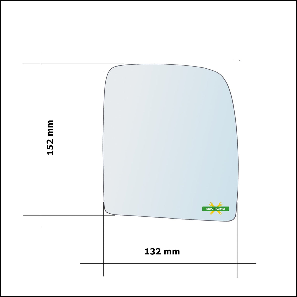 Vetro Specchio Retrovisore Lato Sx-Guidatore Per Citroen Jumpy II (VF7) dal 2007> BIBA-RICAMBI