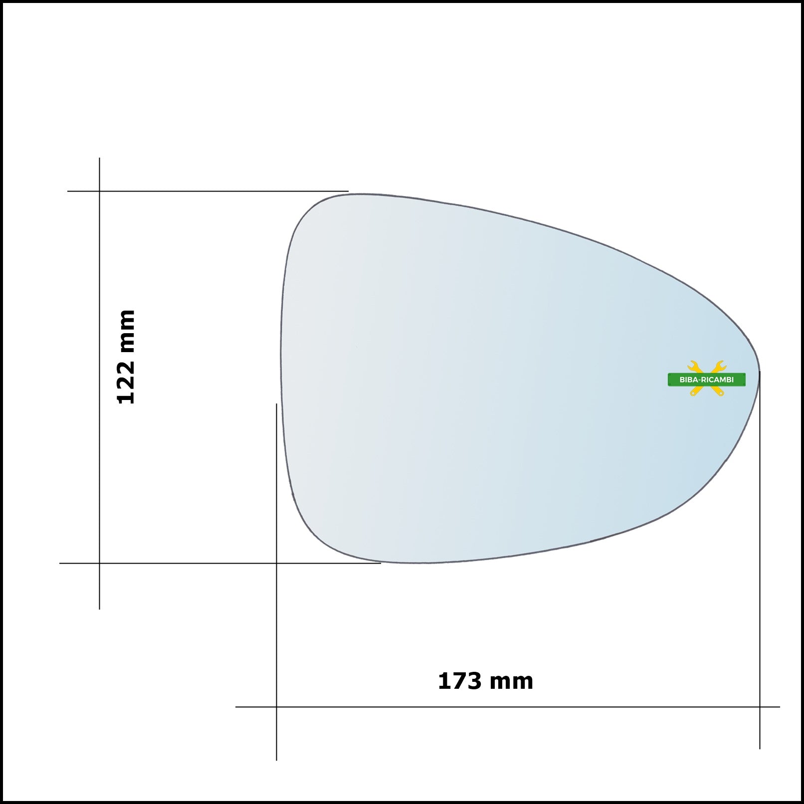 Vetro Specchio Retrovisore Asferico Lato Dx-Passeggero Per Opel Zafira C (P12) dal 2011> BIBA-RICAMBI