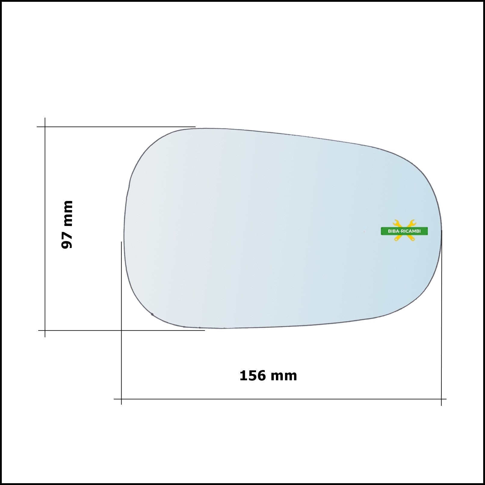 Vetro Specchio Retrovisore Asferico Lato Sx-Guidatore Per Renault Megane I dal 1996-2001 BIBA-RICAMBI