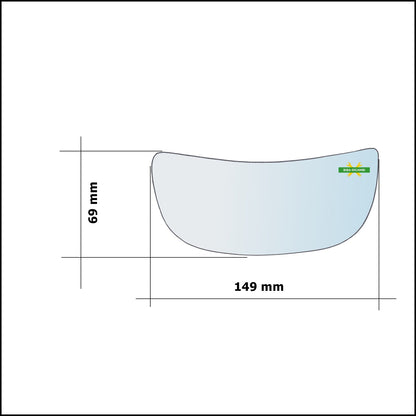 Specchietto Retrovisore Inferiore Lato Dx-Passeggero Per Renault Trafic II (JL) dal 2001&gt; BIBA-RICAMBI