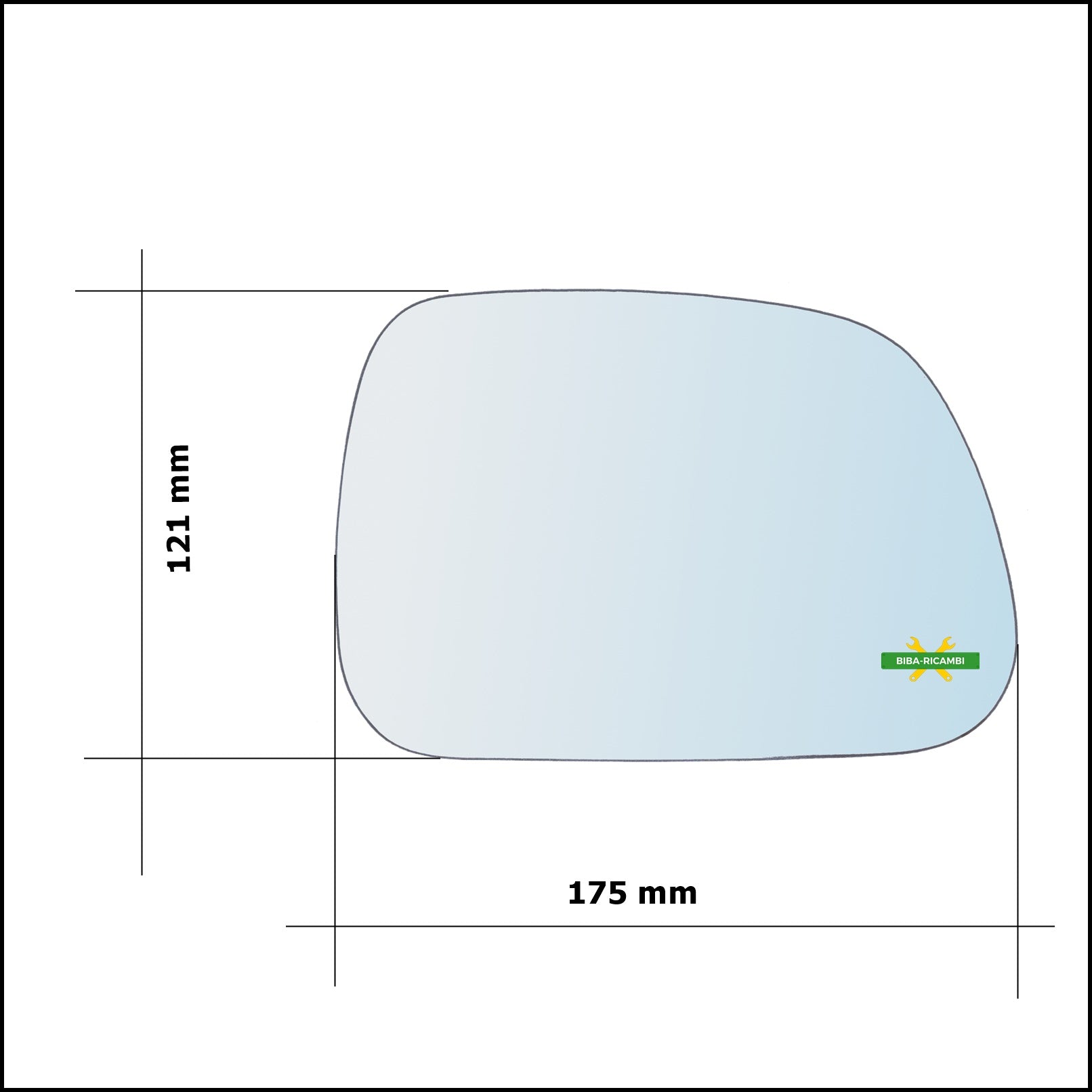 Vetro Specchio Retrovisore Asferico Lato Dx-Passeggero Per Daihatsu Feroza (F300) dal 1988-1993 BIBA-RICAMBI