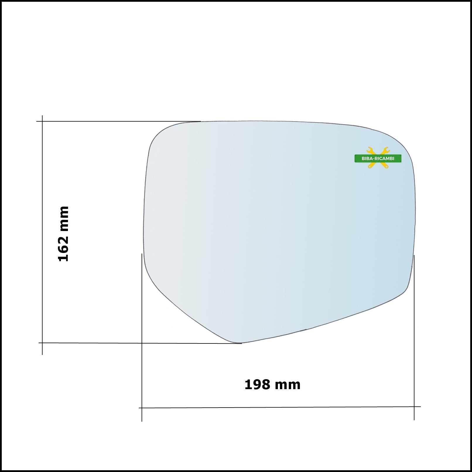 Vetro Specchio Retrovisore Cromato Lato Dx-Passeggero Per Fiat Fullback dal 2004-2015 BIBA-RICAMBI