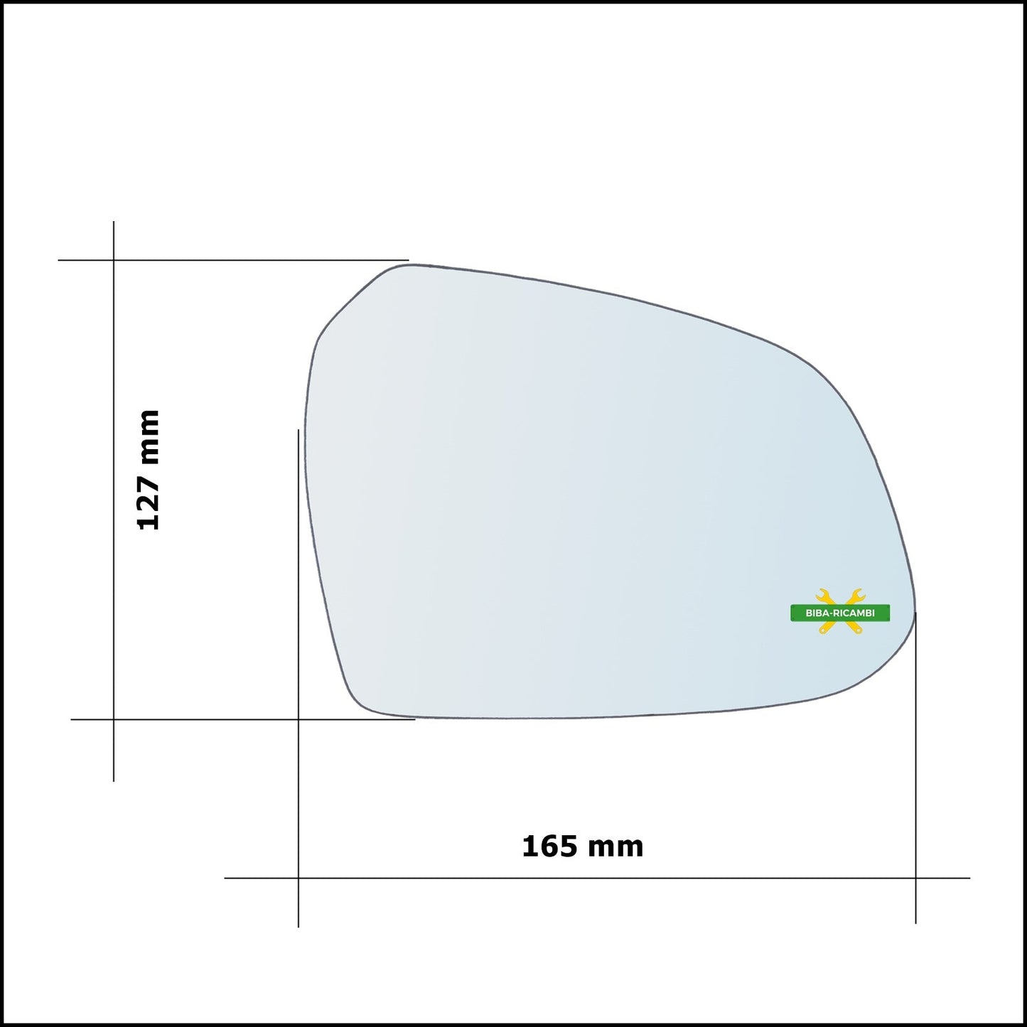 Vetro Specchio Retrovisore Lato Dx-Passeggero Per Hyundai i10 II (BA) dal 2013&gt; BIBA-RICAMBI