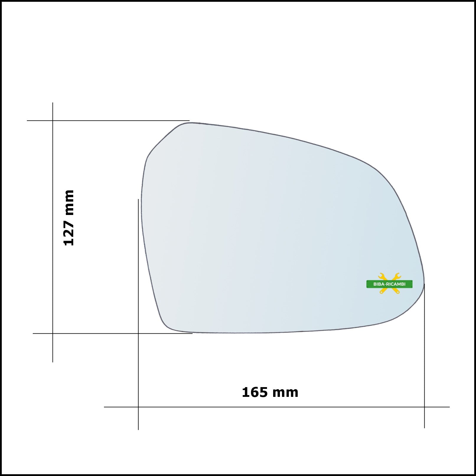 Vetro Specchio Retrovisore Asferico Lato Sx-Guidatore Per Hyundai i10 II (BA) dal 2013> BIBA-RICAMBI