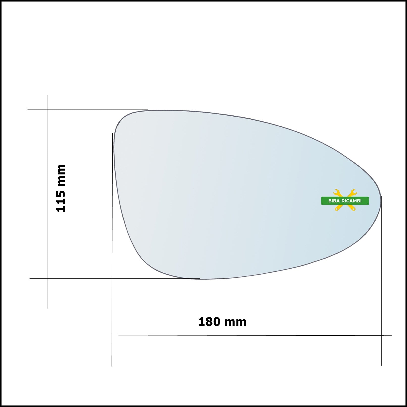 Vetro Specchio Retrovisore Lato Dx-Passeggero Per Chevrolet Aveo (T300) dal 2011&gt; BIBA-RICAMBI
