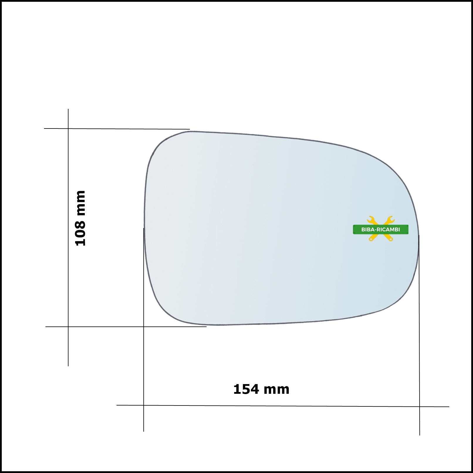 Vetro Specchio Retrovisore Lato Sx-Guidatore Per Daihatsu Sirion (M1) dal 1998-2005 BIBA-RICAMBI