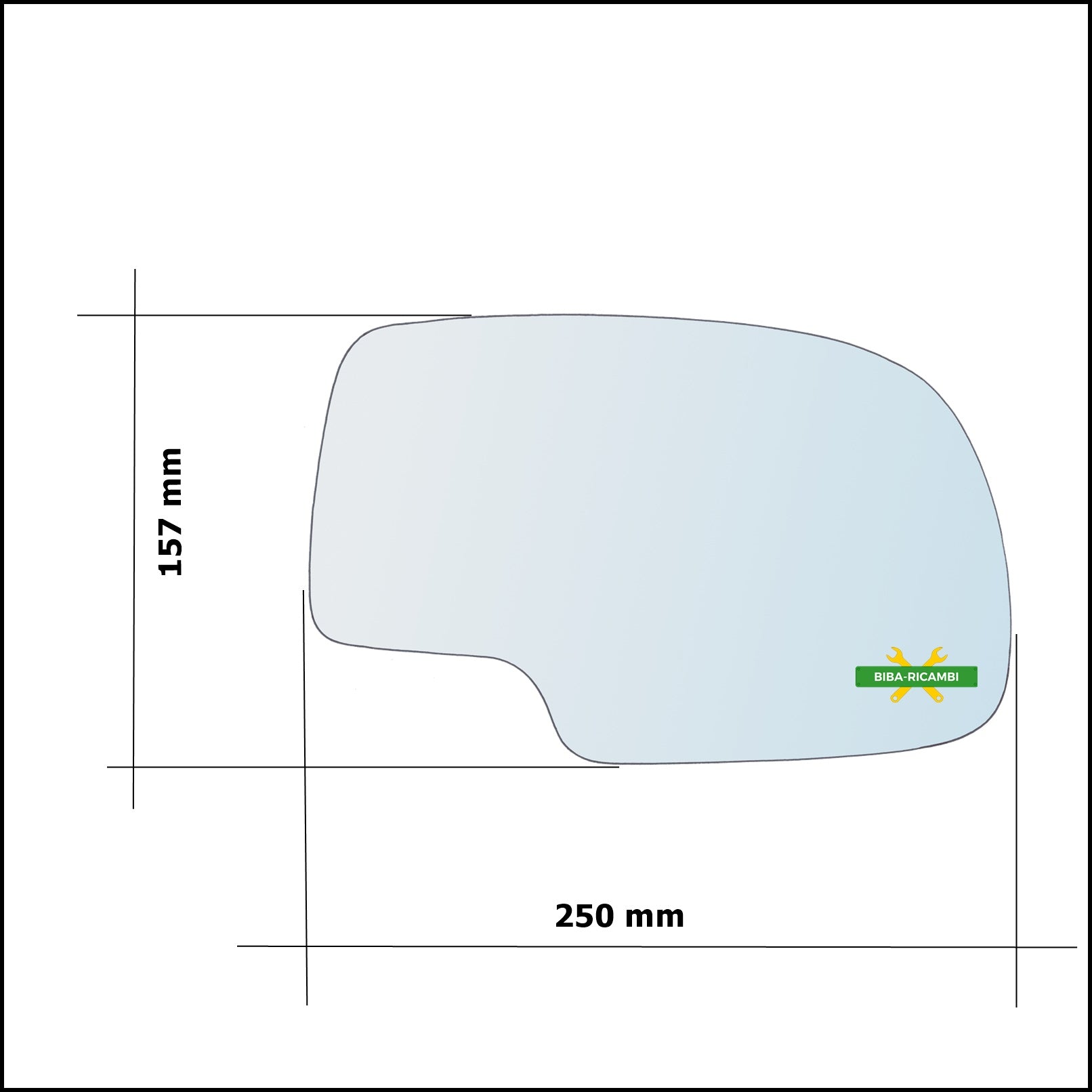 Vetro Specchio Retrovisore Asferico Lato Dx-Passeggero Per Chevrolet Tahoe Silverado BIBA-RICAMBI