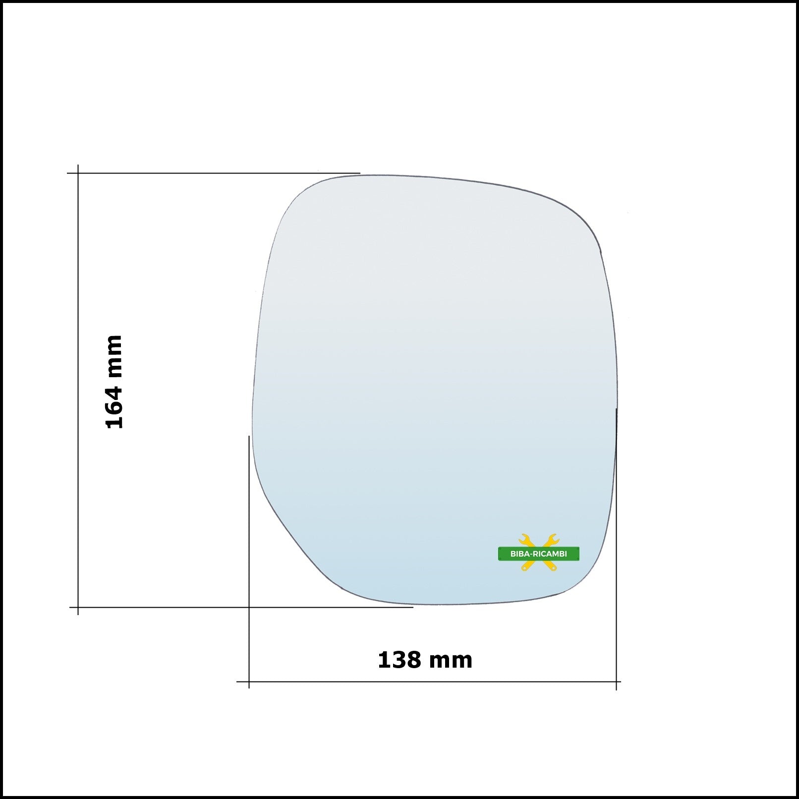 Vetro Specchio Retrovisore Cromato Lato Sx-Guidatore Per Citroen Berlingo I (M) dal 1996-2011 BIBA-RICAMBI