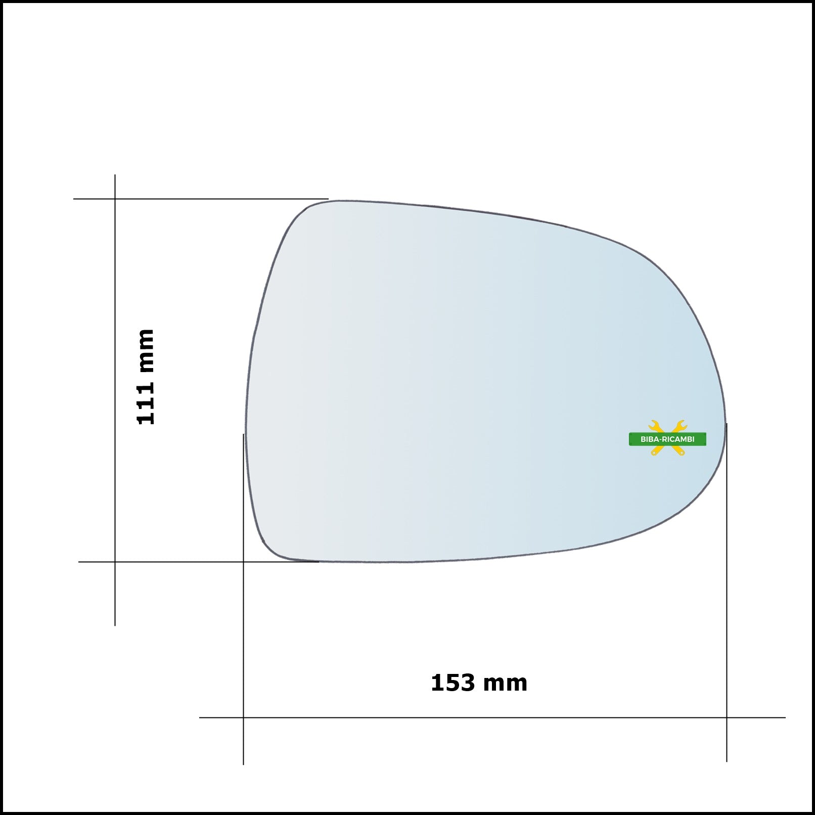 Vetro Specchio Retrovisore Lato Dx-Passeggero Per Hyundai i40 (VF) dal 2012> BIBA-RICAMBI