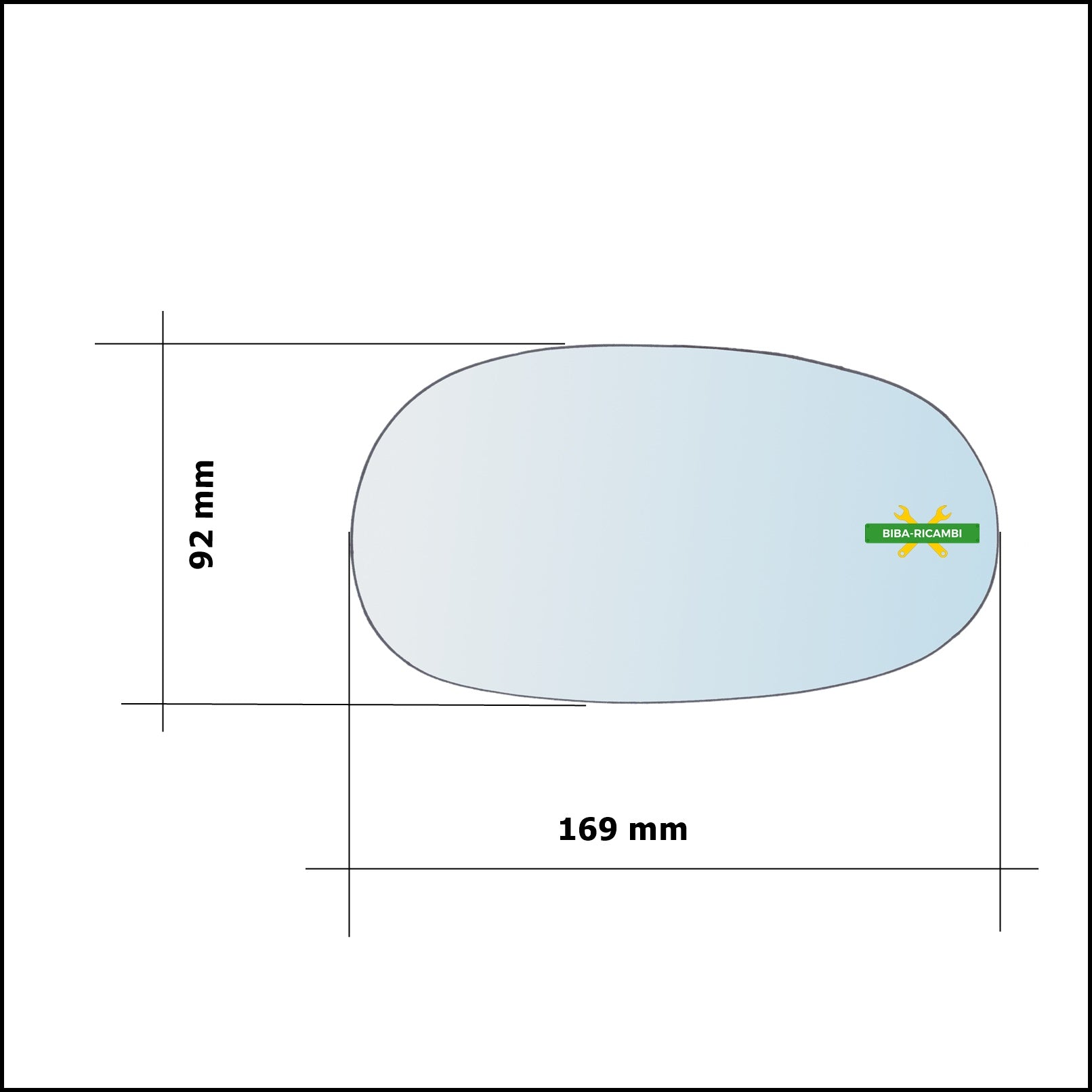 Vetro Specchio Retrovisore Lato Dx-Passeggero Per Chrysler Crossfire dal 2003-2008 BIBA-RICAMBI