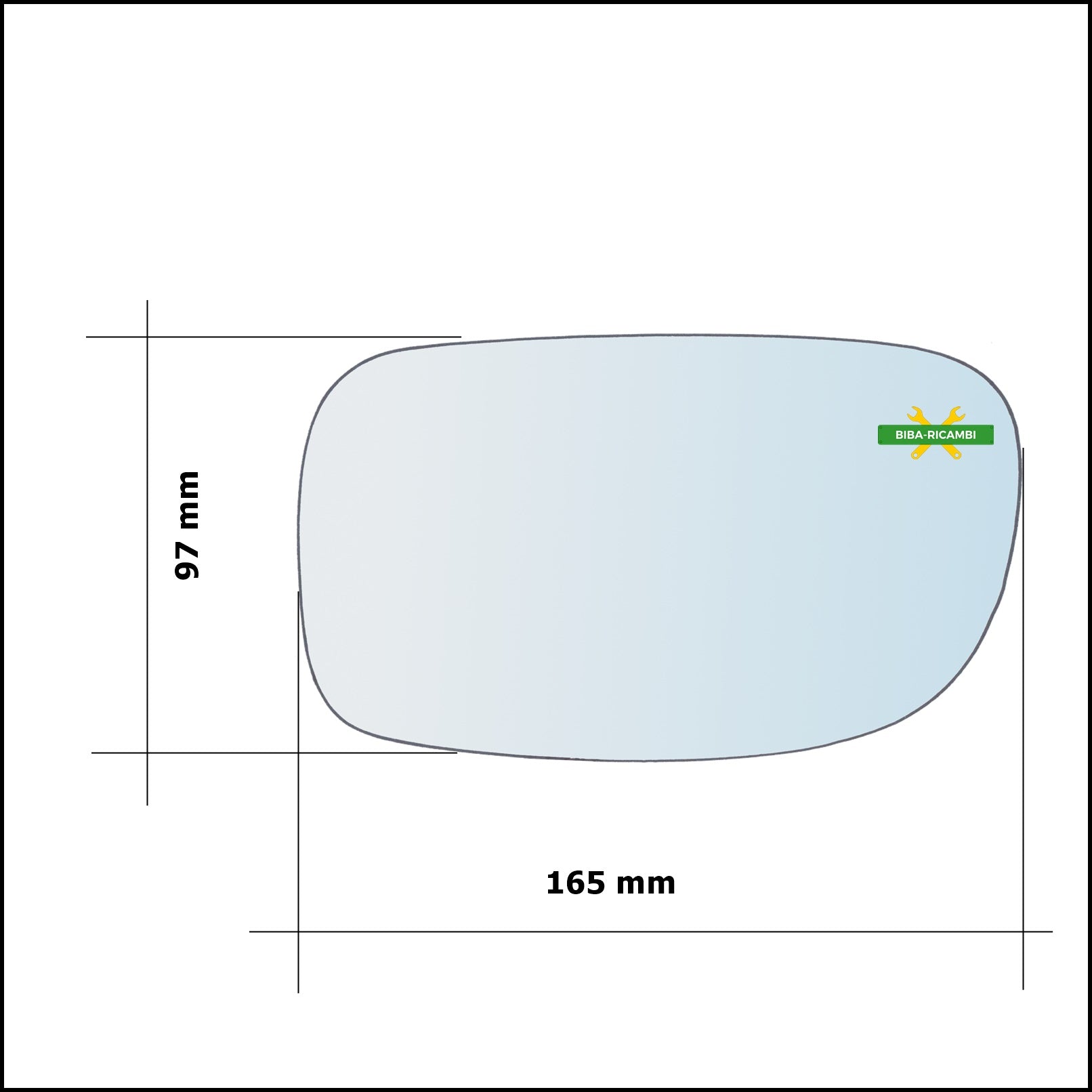 Vetro Specchio Retrovisore Lato Sx-Guidatore Per Tata Indica dal 1998-2007 BIBA-RICAMBI