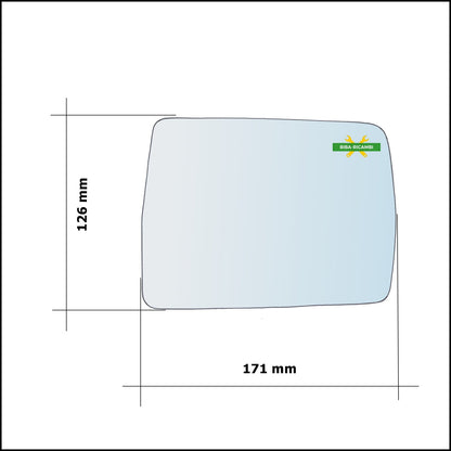Vetro Specchio Retrovisore Lato Dx-Passeggero Per Daihatsu Rocky dal 1993-1998 BIBA-RICAMBI