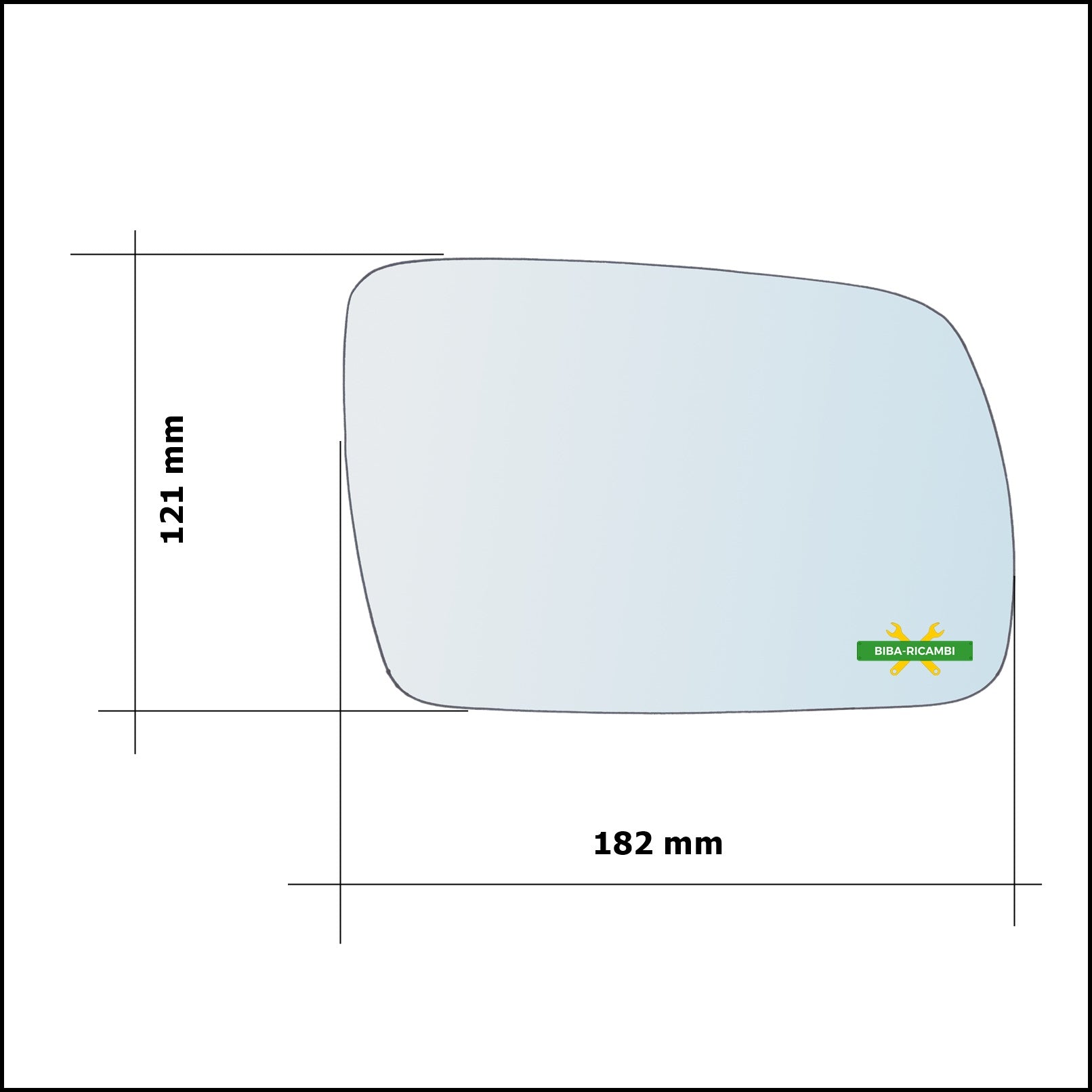 Vetro Specchio Retrovisore Asferico Lato Sx-Guidatore Per Jeep Grand Cherokee I (ZJ) dal 1991-1999 BIBA-RICAMBI