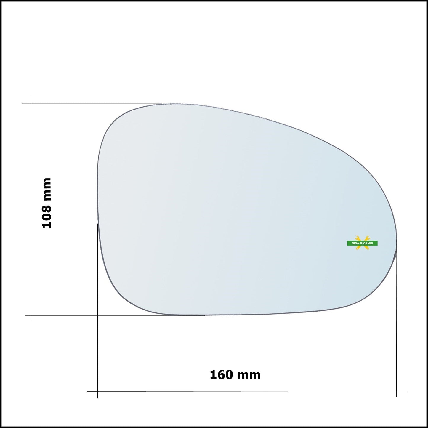 Vetro Specchio Retrovisore Cromato Lato Sx-Guidatore Per Chevrolet Matiz (M200) dal 2005&gt; BIBA-RICAMBI