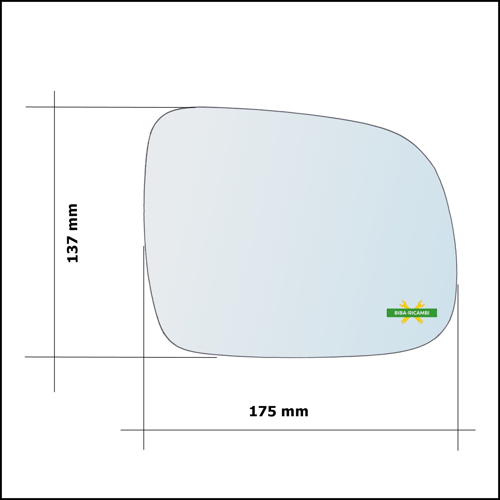 Vetro Specchio Retrovisore Lato Sx-Guidatore Per Lexus Rx (U3) dal 2003-2008 BIBA-RICAMBI