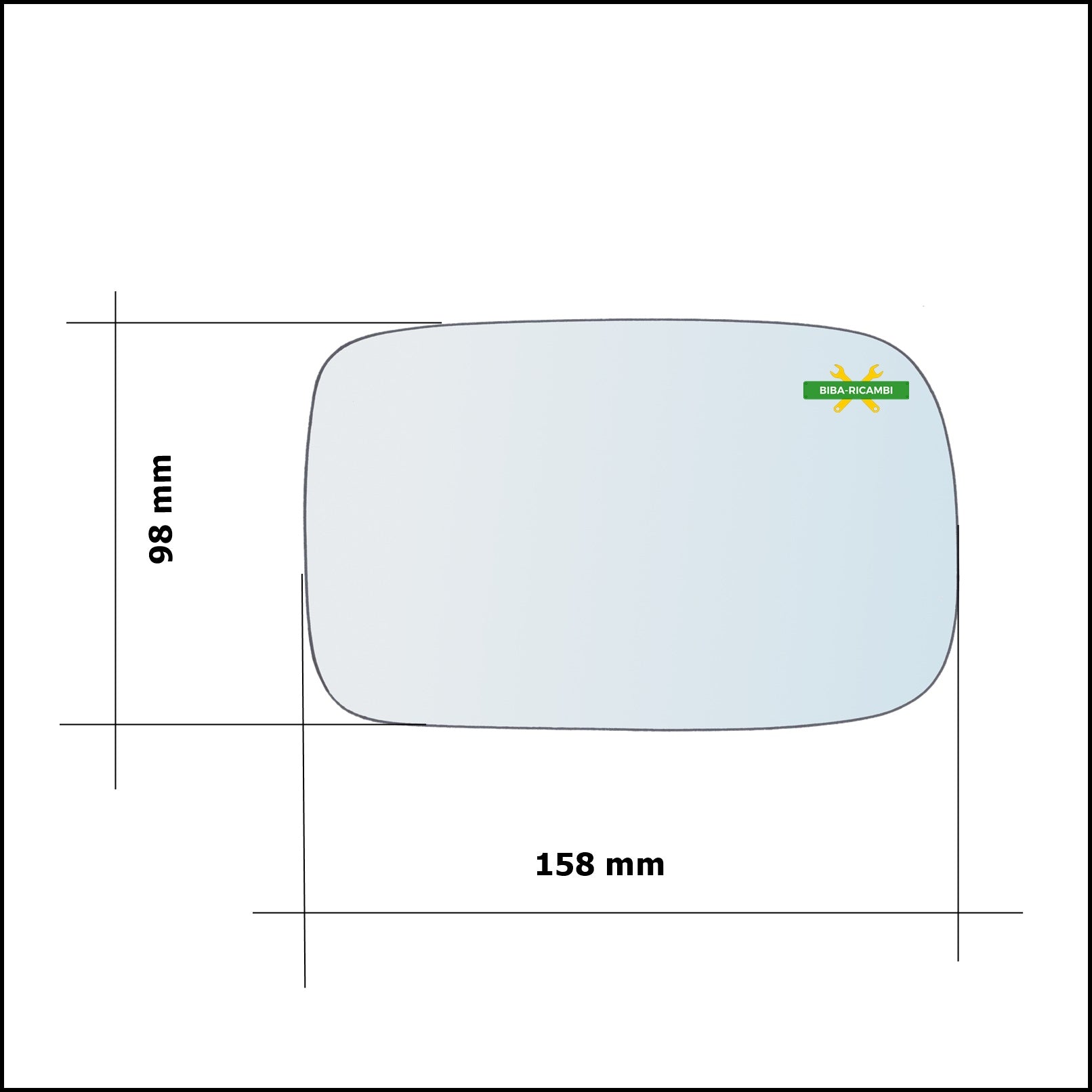 Vetro Specchio Retrovisore Lato Dx-Passeggero Per Skoda Felicia I (6U) dal 1994-2001 BIBA-RICAMBI