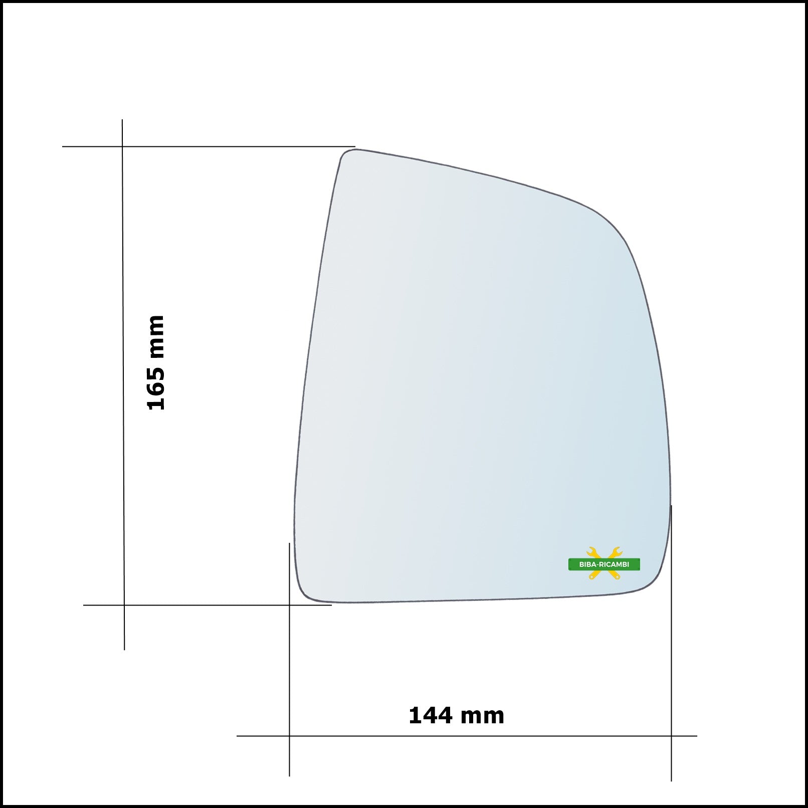 Vetro Specchio Retrovisore Lato Dx-Passeggero Per Fiat Doblo II (263) dal 2009&gt; BIBA-RICAMBI