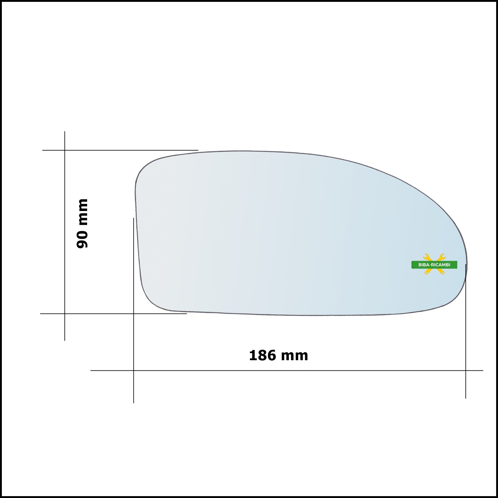 Vetro Specchio Retrovisore Lato Dx-Passeggero Per Ford Focus I solo dal 1998-2004 BIBA-RICAMBI