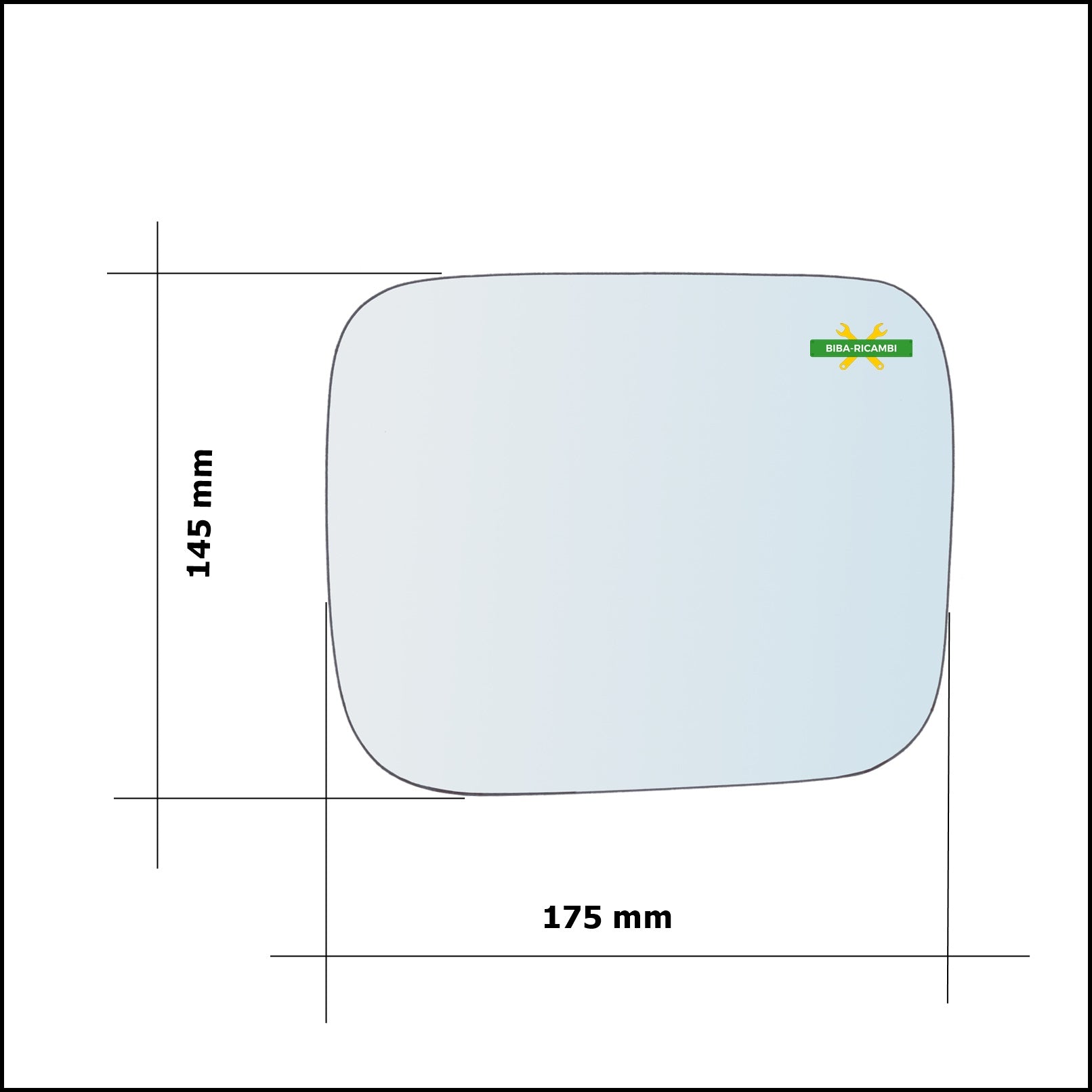 Vetro Specchio Retrovisore Lato Sx-Guidatore Per Jeep Renegade (BU) dal 2014&gt; BIBA-RICAMBI