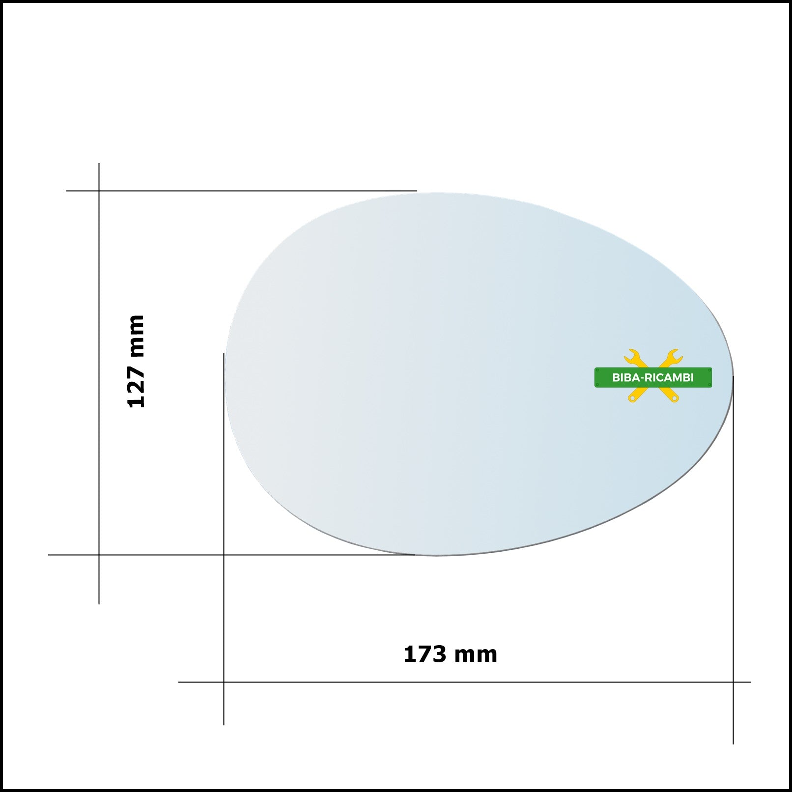 Vetro Specchio Retrovisore Lato Dx-Passeggero Per Mini Cooper (F54) Clubman dal 2014> BIBA-RICAMBI