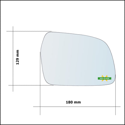 Vetro Specchio Retrovisore Lato Dx-Passeggero Per Suzuki Vitara I (TA) solo dal 1994-1998 BIBA-RICAMBI