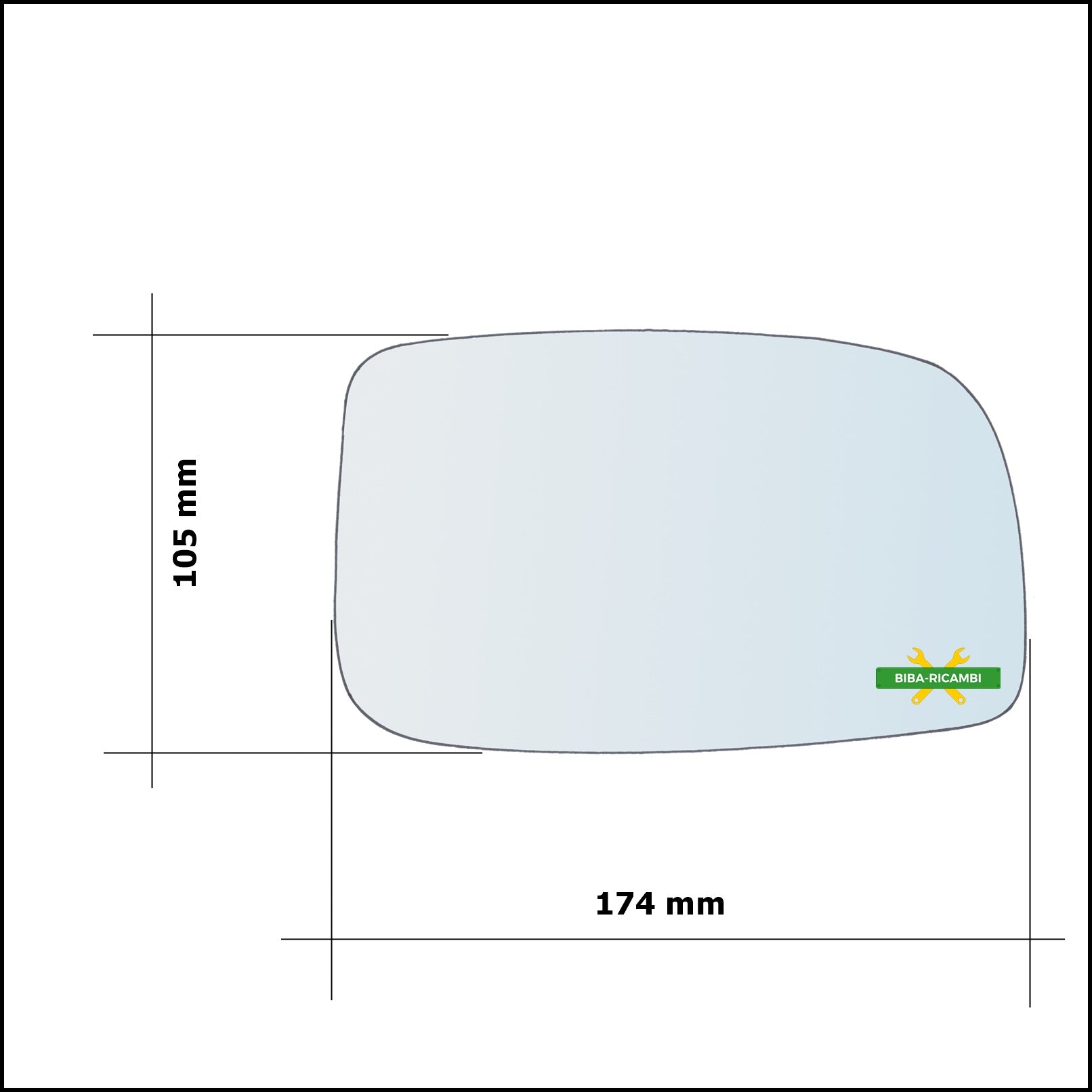 Vetro Specchio Retrovisore Lato Dx-Passeggero Per Toyota Prius II (W2) dal 2003-2009 BIBA-RICAMBI