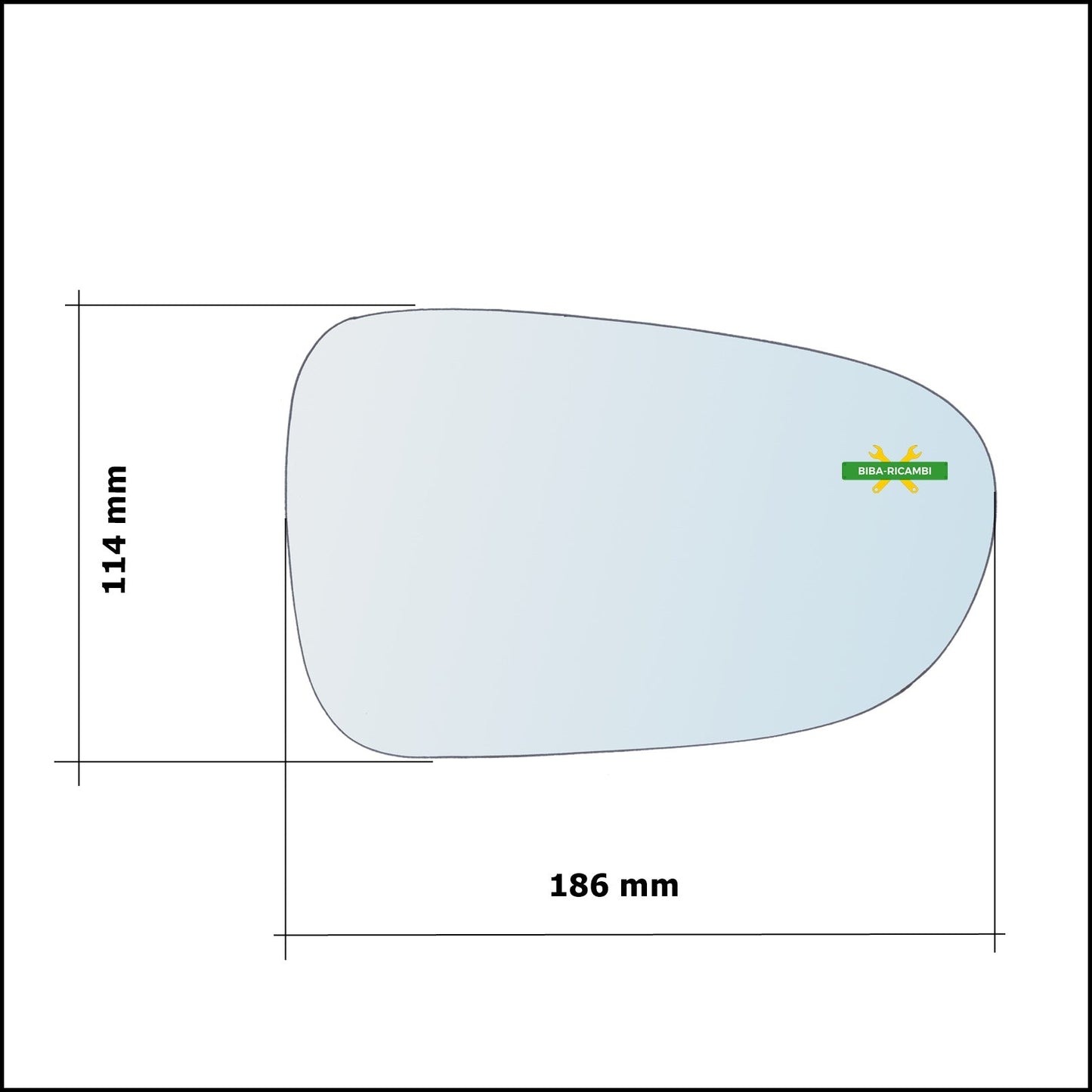 Vetro Specchio Retrovisore Cromato Lato Sx-Guidatore Per Ford Galaxy I (WGR) dal 1995-2006 BIBA-RICAMBI