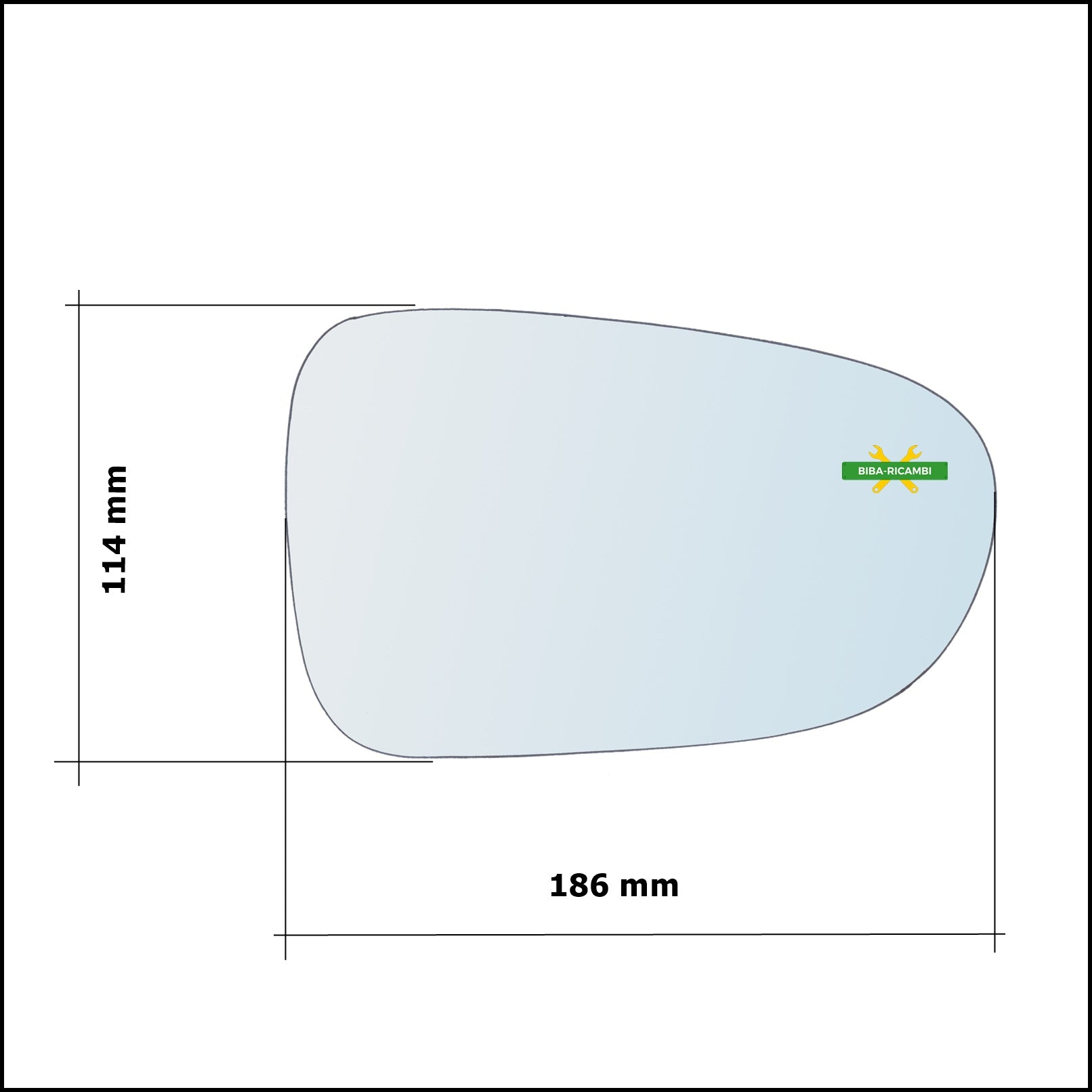 Vetro Specchio Retrovisore Cromato Lato Dx-Passeggero Per Volkswagen Sharan I (7M8) dal 1995-1998 BIBA-RICAMBI