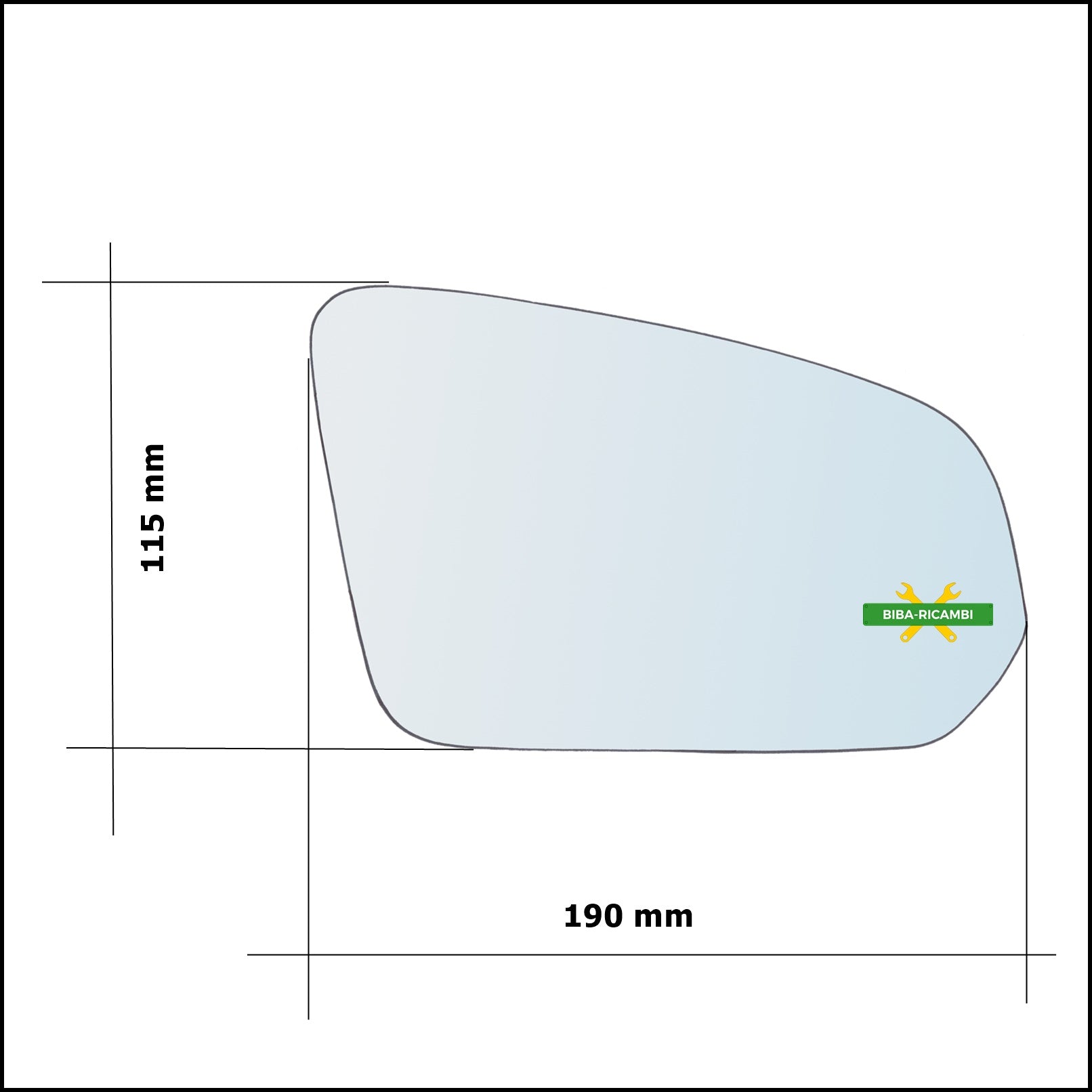 Vetro Specchio Retrovisore Asferico Lato Dx-Passeggero Per Volvo V60 II (225) dal 2018> BIBA-RICAMBI