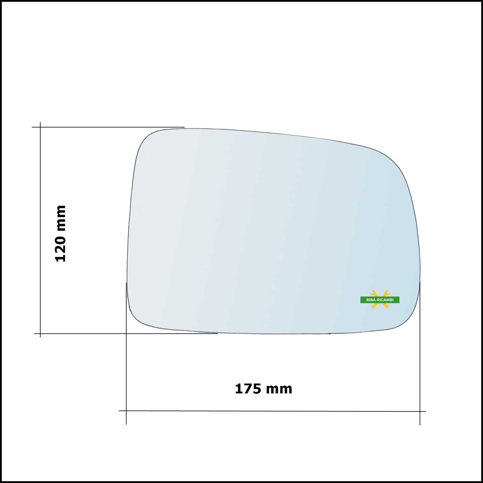 Vetro Specchio Retrovisore Cromato Lato Sx-Guidatore Per Honda HR-V (GH) dal 1999-2005 BIBA-RICAMBI