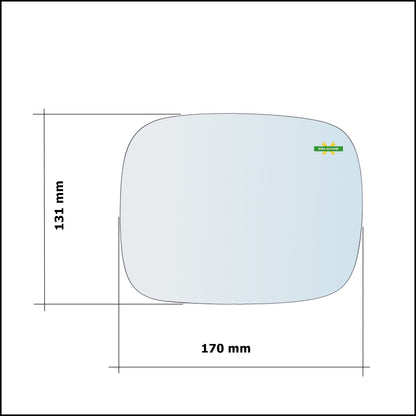 Piastra Retrovisore Termica Lato Sx-Guidatore Per Volvo XC70 II (136) dal 2007&gt; BIBA-RICAMBI