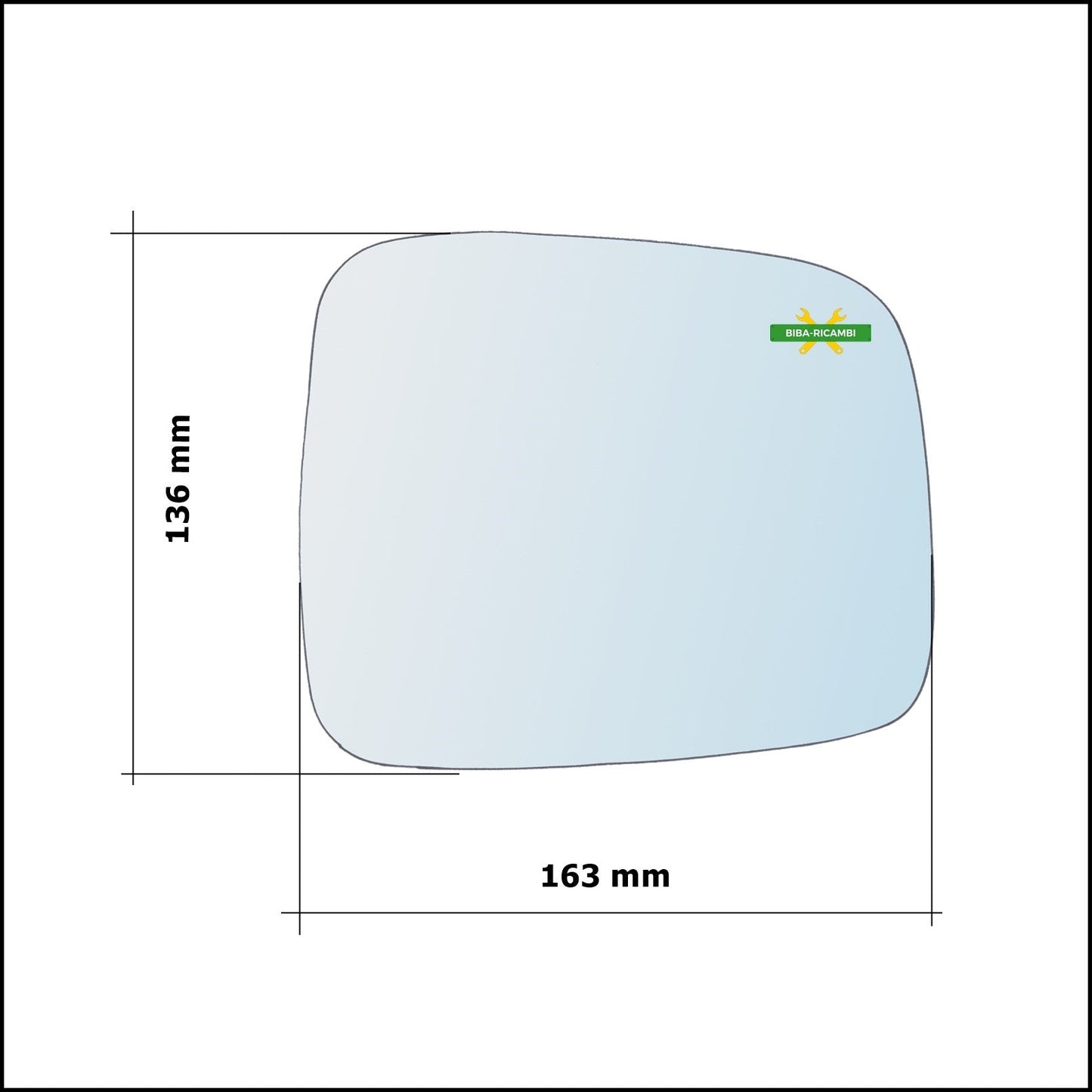 Vetro Specchio Retrovisore Cromato Lato Sx-Guidatore Per Jeep Cherokee III (KJ) dal 2001-2008 BIBA-RICAMBI