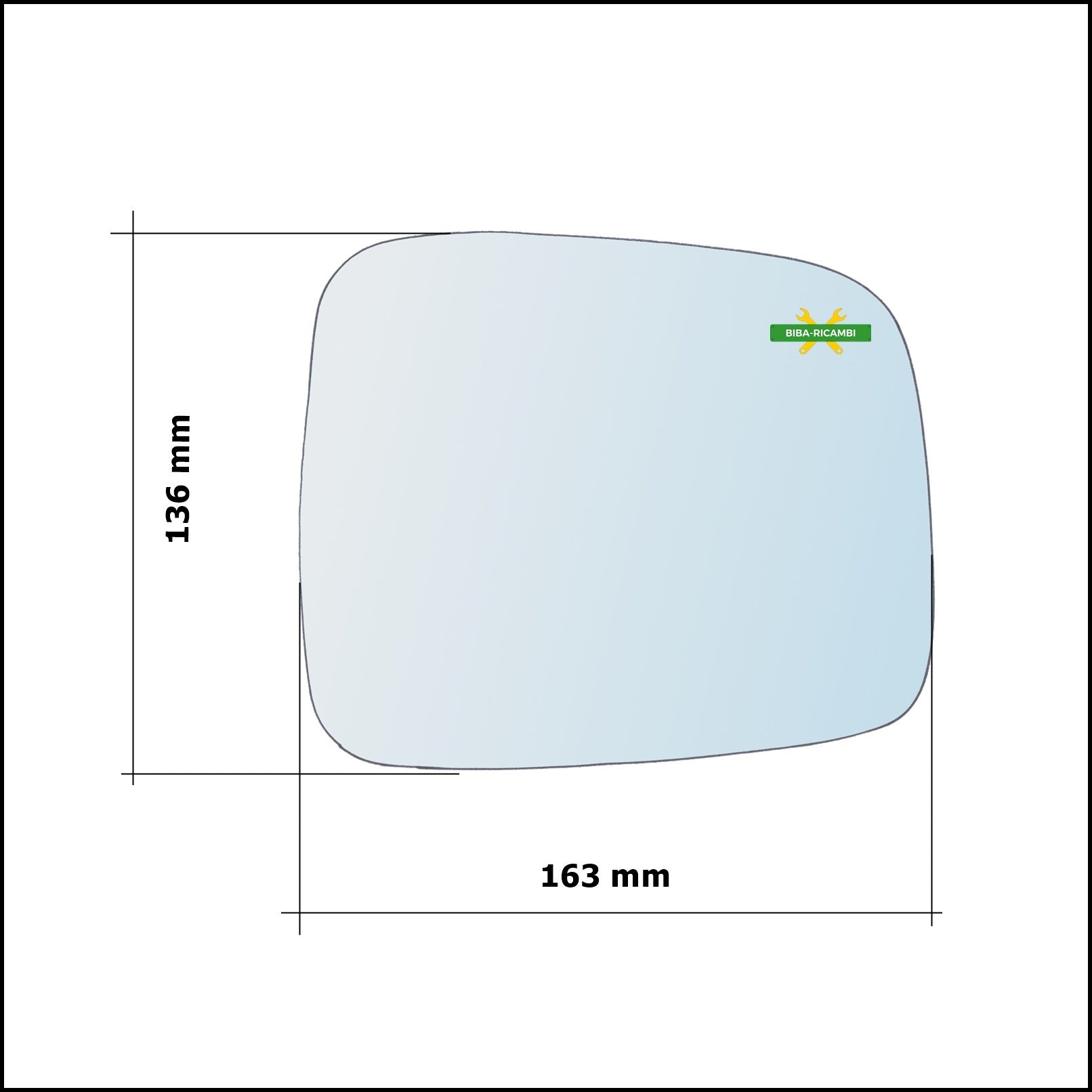 Vetro Specchio Retrovisore Cromato Lato Sx-Guidatore Per Jeep Cherokee III (KJ) dal 2001-2008 BIBA-RICAMBI