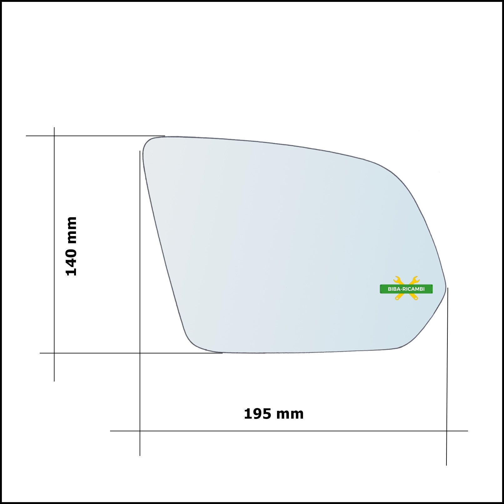 Piastra Retrovisore Termica Asferica Lato Sx-Guidatore Per Mercedes Vito III (W447) dal 2014> BIBA-RICAMBI