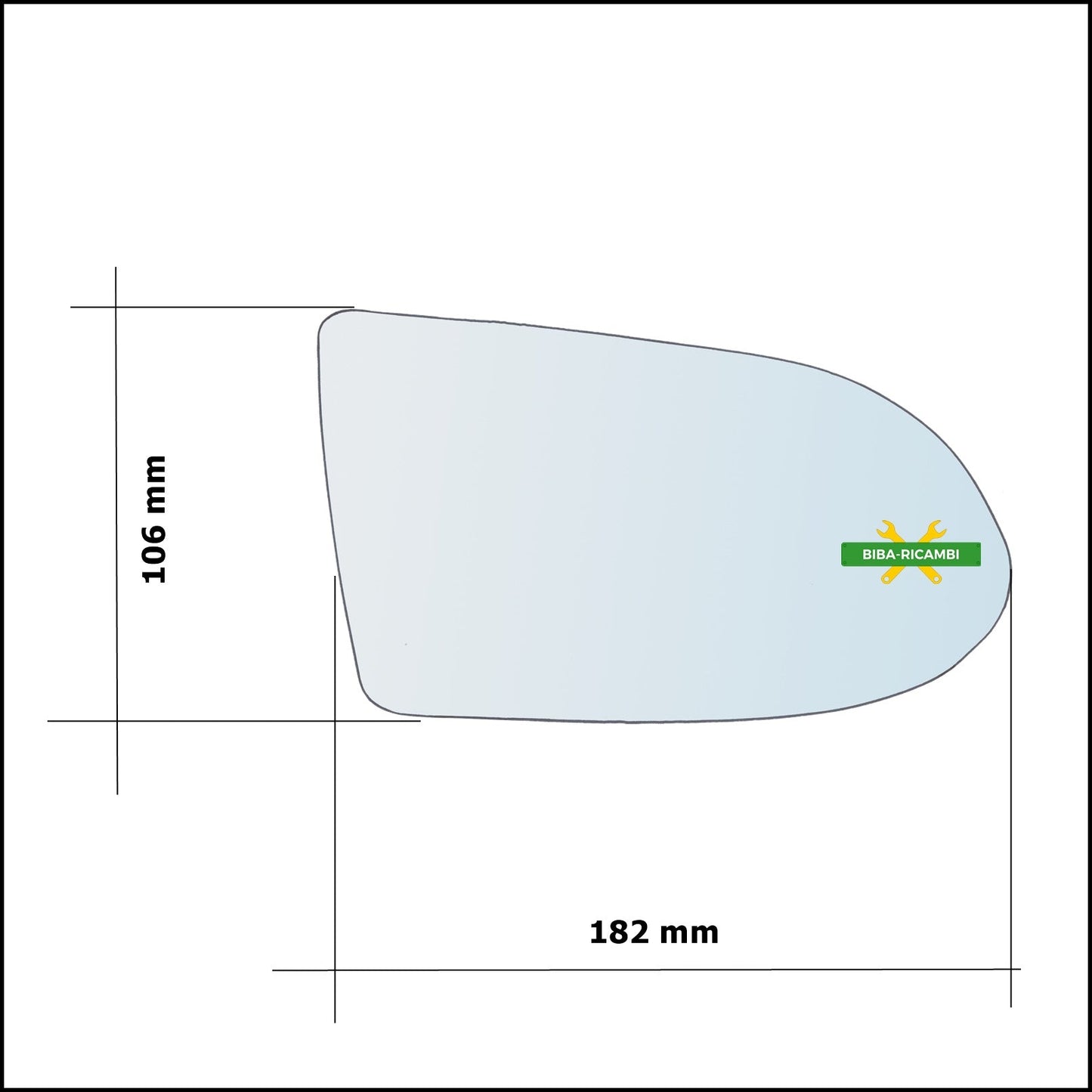 Vetro Specchio Retrovisore Asferico Lato Sx-Guidatore Per Opel Zafira A (T98) dal 1999-2005 BIBA-RICAMBI